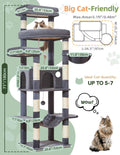 Taoqimiao Heavy-Duty Cat Tree, 71 in Cat Tower for Large Cats 20lbs+