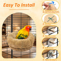 DBNESS Medium Bird Nest for Cage, Removable Plush Parrot Hammock Warm Resting Perch Platform for Budgies Cockatiel Conure Parakeet Hamster Washable Breeding Sleeping Lay Eggs Nesting (Grey, M)