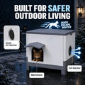 Tailtastic Heated Outdoor Cat House for Winter, Foldable Plastic Shelter