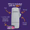 Litter Genie XL+ Pail with 24 ft Jumbo Refill, Ideal for Multi-Cat Homes
