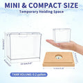 MoonOrange Mini Betta Fish Tank Kit with LED Light Base, 0.2 Gallon Temporary Holding Tank with Artificial Plants (Kit-2