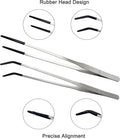 2 Pcs 10.6" Stainless Steel Reptile Feeding Tongs & Tweezers