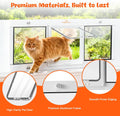 Homegroove Cat Door for Window, Adjustable Fits to 27"-32" Width Window Pet Door for Cat & Doggy, Aluminum Frame Window Cat Door Insert to Control Pet Access (27-32inch)