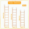 3 Pcs Natural Wooden Bird Cage Ladder Set 6 Step/7 Step/8 Step Bird Ladder Birds Cage Accessories Climbing Toys Wood Per