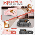 Guinea Pig Couch - Fluffy Small Pet Sofa with with Two Removable Washable Covers, Guinea Pig Bed with Stuffed Arms and B