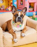 Hosiwei Princess Bubblegum Dog Collar Necklace, Chunky Beads (19mm) with Flower Charm Pet Collar | Adjustable Sparkling 