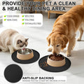 SMILOOL Waterproof Silicone Pet Food Mat with Raised Edge for Dog & Cat