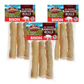(3 Pack) Tasman's Natural Pet All-Natural Buffalo (Bison) Collagen-Based Rolls, 3 Medium Rolls Each