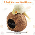 Apatal Coconut Bird Nest for Cage Natural Coconut Shell Birds House 2 Pack Parakeet Small Coconut Hide Breeding Hut Bird Cage Accessories for Parrot Lovebirds Budgies Cockatiel Conure Finch Canary
