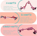 Cdyzqikm Puppy 3 Pack Cotton Knot Rope Toys for Small Dogs & Puppies, Durable Teething & Tug of War Chew Toy, Safe Interactive Toy for 2-8 Months Pets and High Active Puppy (Pink, Small)