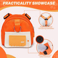 Orange Dog Harness Backpack with Leash & Poop Bag Dispenser, Modern Style, Medium Dog, 17-33 Lb, 5.9" x 5.9" x 2.3"