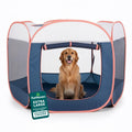 FurHaven Soft-Sided Dog & Cat Playpen, Portable Foldable Indoor & Outdoor Pet Playpen with Mesh Windows & Zippered Door, Navy, Extra Large