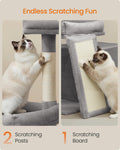 Feandrea Cat Tree, 33.8" Cat Tower, Scratching Posts and Ramp