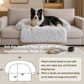 Calming Dog Bed Fluffy Plush Dog Mat for Furniture Protector with Removable Washable Cover for Large Medium Small Dogs and Cats (Large, Light Grey)