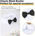 Segarty Dog Bow Tie for Neck Girths 16.5-21.2 in, Adjustable Bowtie Collar for Extra Large Dogs, Dog Neck Tie Tuxedo Comfortable Cotton Boy Pets Grooming Accessories for Wedding Holiday Birthday Party