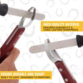Hoof Knife with Sharpener, 2 PCS Professional Farrier Kit, Curved Stainless Steel Trimming Knife & 400/800 Grit Diamond 