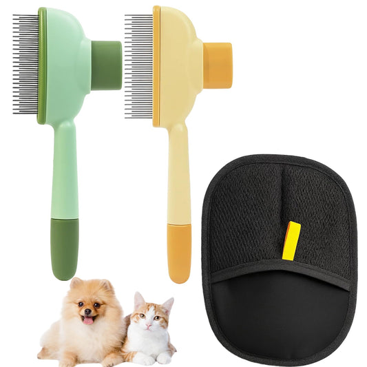 3-Piece Flea Comb Set for Cats, Flea Comb for Cats and Kittens, Cat Flea Comb with Stainless Steel Teeth, Flea Brush for Cat Grooming and Flea Removal, Gentle on Skin