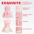 Laifug Dog Dress Puppy Print Princess Dog Dress Cute Party Wear (Pink, M)
