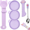 6 PCS Pet Feeding Set | 1 Cat Treat Spoon Squeeze for Cat Strip, 1 Opener Spatula & Stainless Steel Spoon for Pet Wet Fo