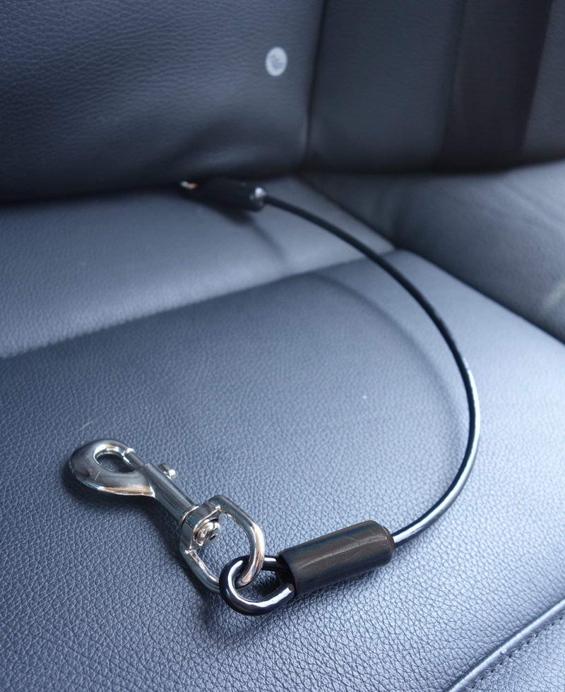 Leash Boss Dog Seat Belt Restraint – No-Chew Heavy Duty Car Seatbelt for Dogs, Coated Steel Rope for Safety, Adjustable Tether for Small, Medium & Large Pets, Durable Pet Safety Tether for Cars