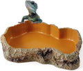 Reptile Food Water Bowl, Mini Resin Rock Feeding Dish for Bearded Dragon