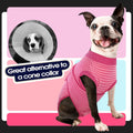FUAMEY Recovery Suit for Dogs After Surgery,Soft Breathable Dog Bodysuit E-Collar & Cone Alternative Surgical Suit,Male Female Dog Neuter Spay Suits Anti Licking Wounds Onesie Rose Stripes XL