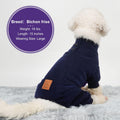 cyeollo Fleece Dog Pajamas Warm Dog Coats for Small Dogs Onesie, Navy, M