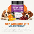 24-in-1 Dog Vitamins and Supplements 200 Ct Dogs Multivitamin Chewable Contain Chondroitin Probiotics Omega-3 Glucosamine for Dogs Skin Coat Heart Joint Gut Liver Brain Eyes Immune Support - Chicken