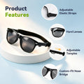 Dog Sunglasses UV Wind Dust Protection Pet Glasses with Adjustable Strap Party Cosplay Costume Photo Props for Small Dog