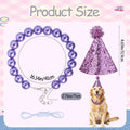 Ornaland Pearl Dog Necklace Collar for Women with Birthday Hat, 16.14 in
