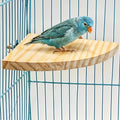 Bird Perch Platform Stand Wooden Parrot Perch Corner 6.7 Inches Fan Shape Playground Cage Accessories Parrot Stand Flat Perches for Bird Cages Corner Shelf for Birds Parrots Hamster Gerbil