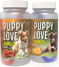 Puppy Love Bubbles, Peanut Butter & Bacon Scented Bubbles 4oz. Bottle-2 Pack Combo (1 Peanut Butter/1 Bacon) for Dogs