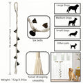 yayaboqu Dog Doorbell for Potty Training with 6 Extra Loud Bells - Handmade Cotton Rope Adjustable Hanging Pet Bell, Indoor/Outdoor Use for Small Medium Large Dogs (Beige/Bronze Tone)