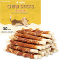 Dog Treats 5 Inch Duck Wrapped Rawhide Sticks 30 Count, 9.52 Oz