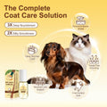 Pet Coat Care Oil, Coconut & Jojoba Infusion | Nourishing Serum to Reduce Stubborn Knots, UV Heat Shield; Anti-Static Lipid Repair for Dry Damaged Fur, Lick-Safe Treatment Dogs Cats, 1.69 fl. oz