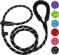 Dog Leash, 6 FT Heavy Duty Dog Leashes, Durable Premium Quality Strong Rope Slip Leash with Comfortable Padded Handle and Highly Reflective Threads for Small Medium and Large Dogs. (Black)