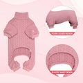 Dog Sweater Turtleneck Knitted Pet Clothes Solid Color Puppy Sweater Warm Dog Sweaters for Small Medium Dogs(Pink&S/M)