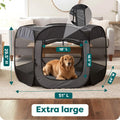 FurHaven Soft-Sided Dog & Cat Playpen, Portable Foldable Indoor & Outdoor Pet Playpen with Mesh Windows & Zippered Door, Navy, Extra Large