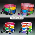 2 Pack Cat Collar with Bells, Breakaway Reflective Kitten Collars with Safety Buckle Adjustable for Girl and Boy Pets, Purple