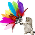 CATENEED Cat Feather Toys Refill, 16 Pieces Cat Wand Replacement Feathers Toy for Indoor Cats