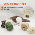 XRzitky Natural Sisal Rope for Cat Scratcher, 1/4 Inch 32FT Sisal Rope for Cat Scratching Post Repair Replacement, Multi Color Cat Scratch Tree Rope Replacement, Solid Black