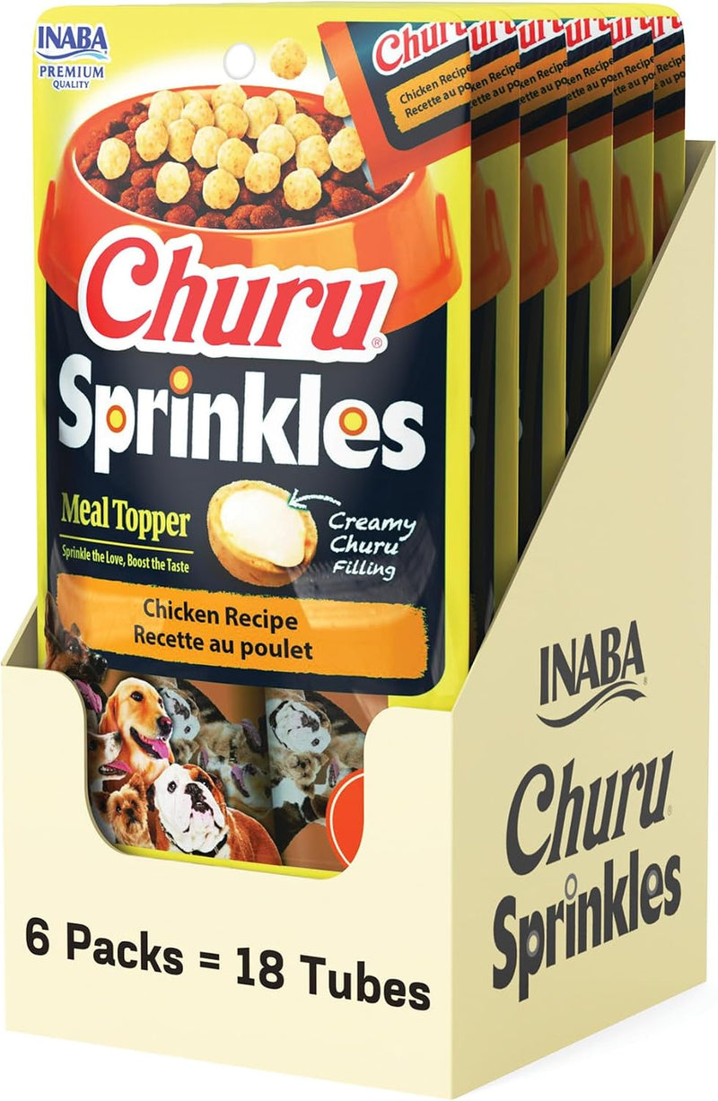 INABA Churu Sprinkles Dog Meal Topper, Chicken, 18ct