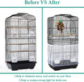 ASOCEA Bird Cage Seed Cather,Universal Adjustable Birdcage Cover Skirt Nylon Mesh Netting Parrot Parakeet Macaw African Round Square Cages Cover