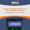 Hero Universal Microchip Scanner, Reads ISO & Non-ISO Pet Microchips, Bluetooth® Enabled with 15-Minute Display Hold, Backlit LCD Screen, Protective Case & FCC Certified, Each
