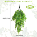 PINVNBY Reptile Plants Hanging Fake Vines Boston Climbing Terrarium Plant with Suction Cup for Bearded Dragons Lizards C