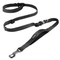Fida 6-in-1 Hands Free Dog Leash Heavy Duty, Reflective Wasit Corssbody Dog Leash with Car Seat Clip | Adjustable for Running Hiking | Shock Absorbing Bungee, Dual Padded Detachable Handles (Black)