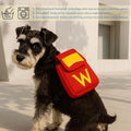 Dog Backpack for Dog, Red Self Carrier Pet Pack with Pockets, Adjustable Hands-Free Travel Hiking Walking Vest, Cute W S