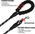 Long Dog Leash 15 FT: Heavy Duty Rope Leashes for Dogs Training with Swivel Lockable Hook Reflective Threads Bungee and 
