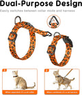 Halypet Cat Harness and Leash Set, Escape Proof 3-in-1 Adjustable Harness for Cats & Kitten, Soft Lightweight, Easy On & Control for Walking, Travel & Outdoor Use, Vibrant Leopard Orange, Medium