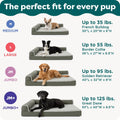 Furhaven Orthopedic Dog Bed for Large/Medium Dogs w/ Removable Bolsters & Washable Cover, For Dogs Up to 55 lbs - Plush & Suede Sofa - Gray, Large